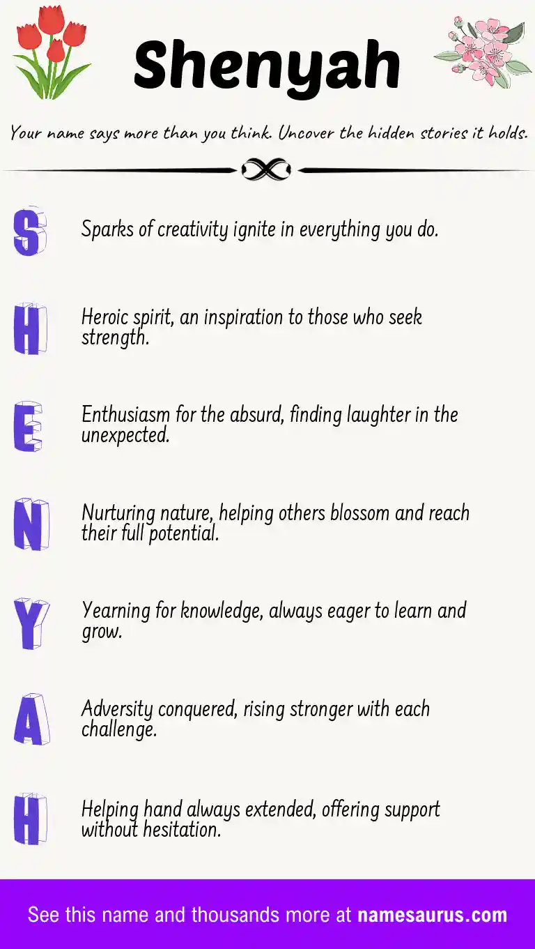 Acrostic poem about Shenyah.