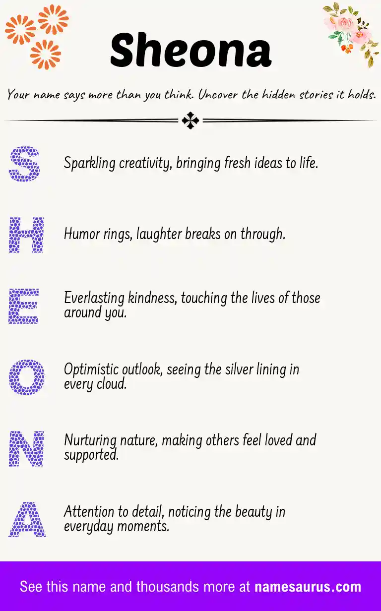 Acrostic poem about Sheona.