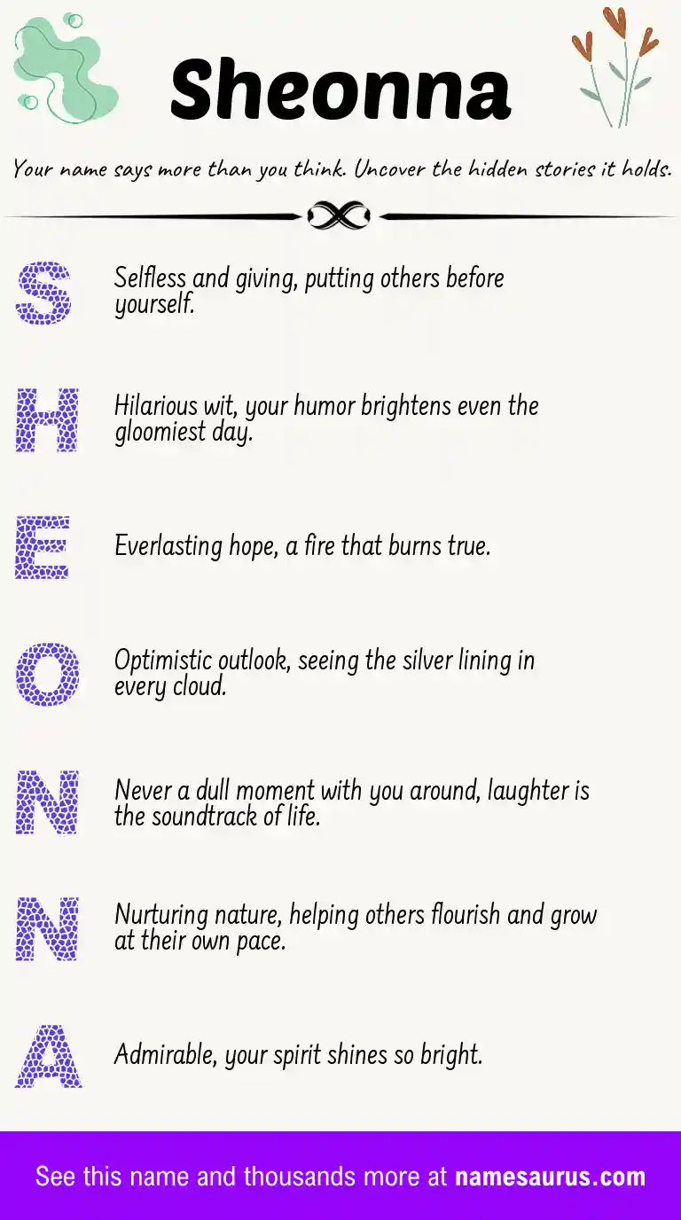 Acrostic poem about Sheonna.
