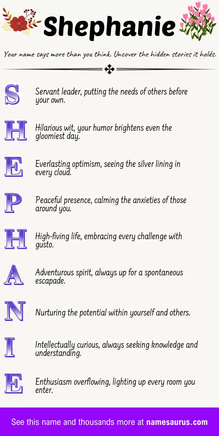 Acrostic poem about Shephanie.