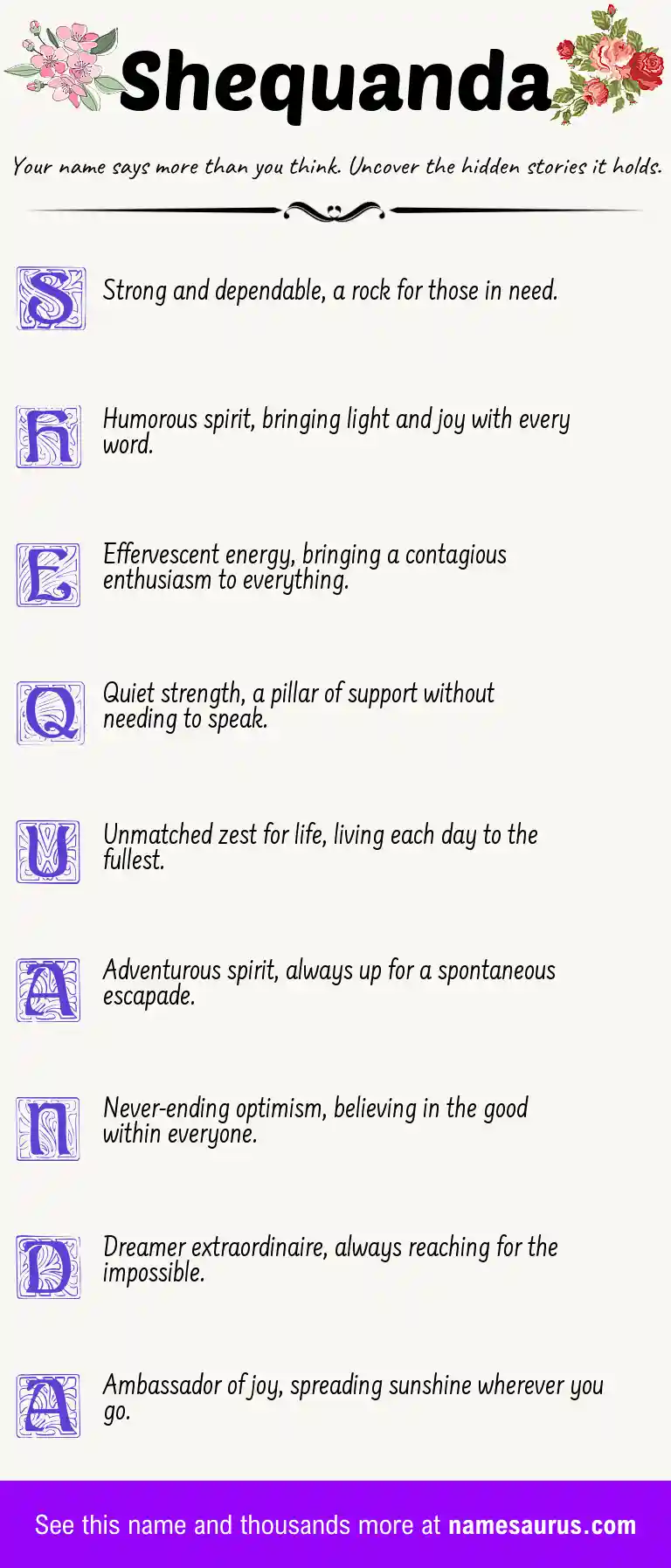 Acrostic poem about Shequanda.