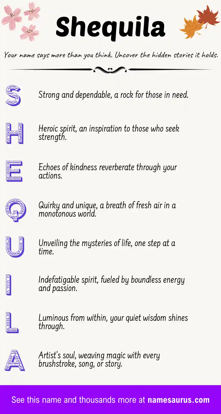 Acrostic poem about Shequila.