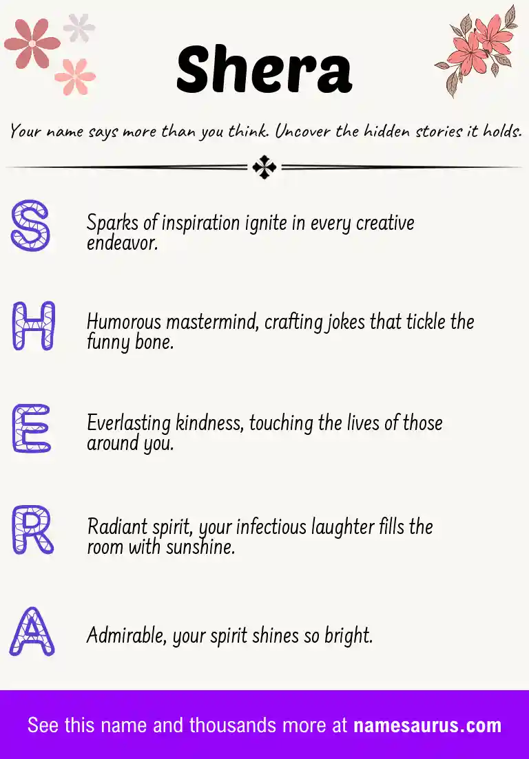 Acrostic poem about Shera.