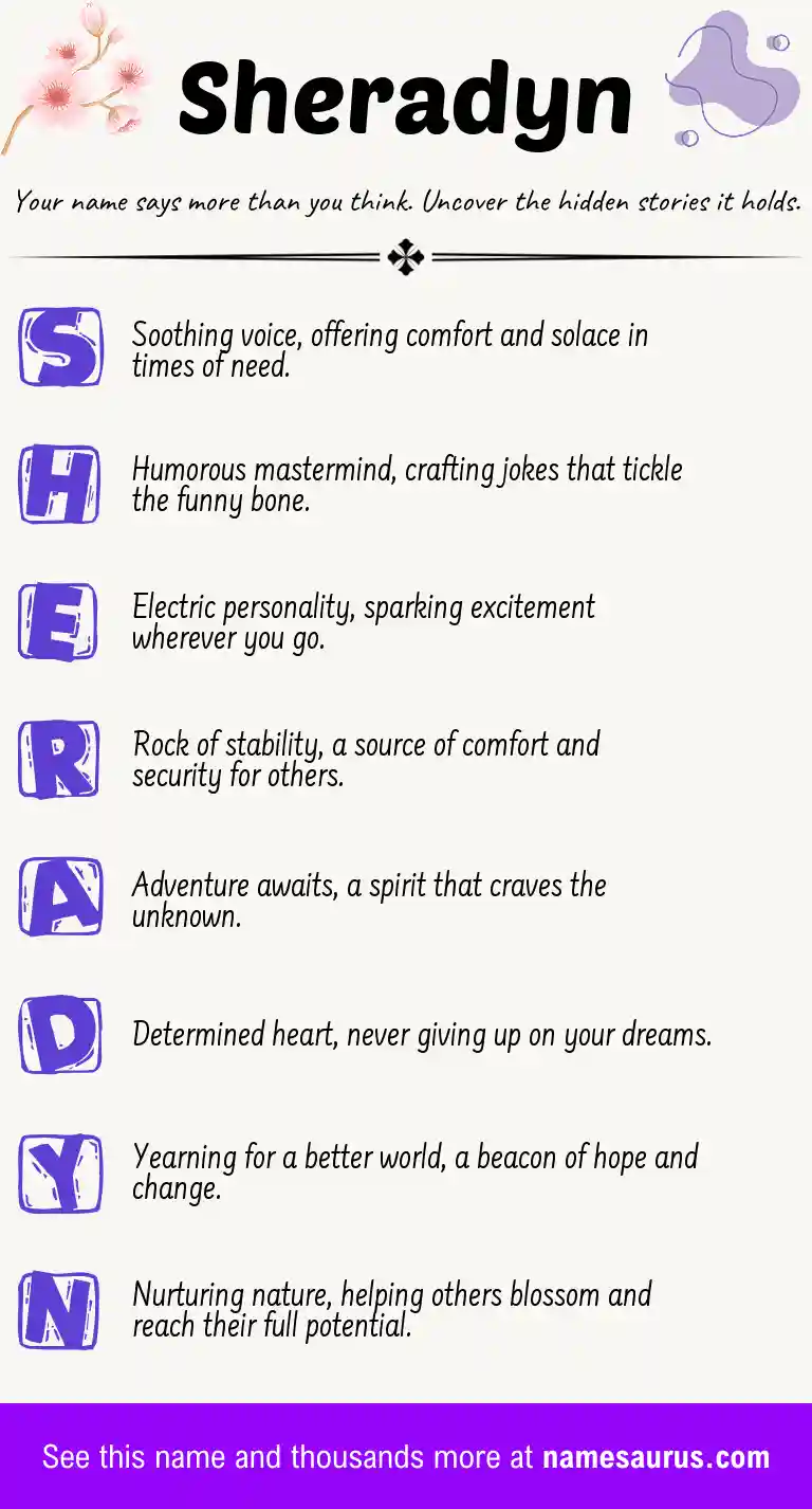 Acrostic poem about Sheradyn.