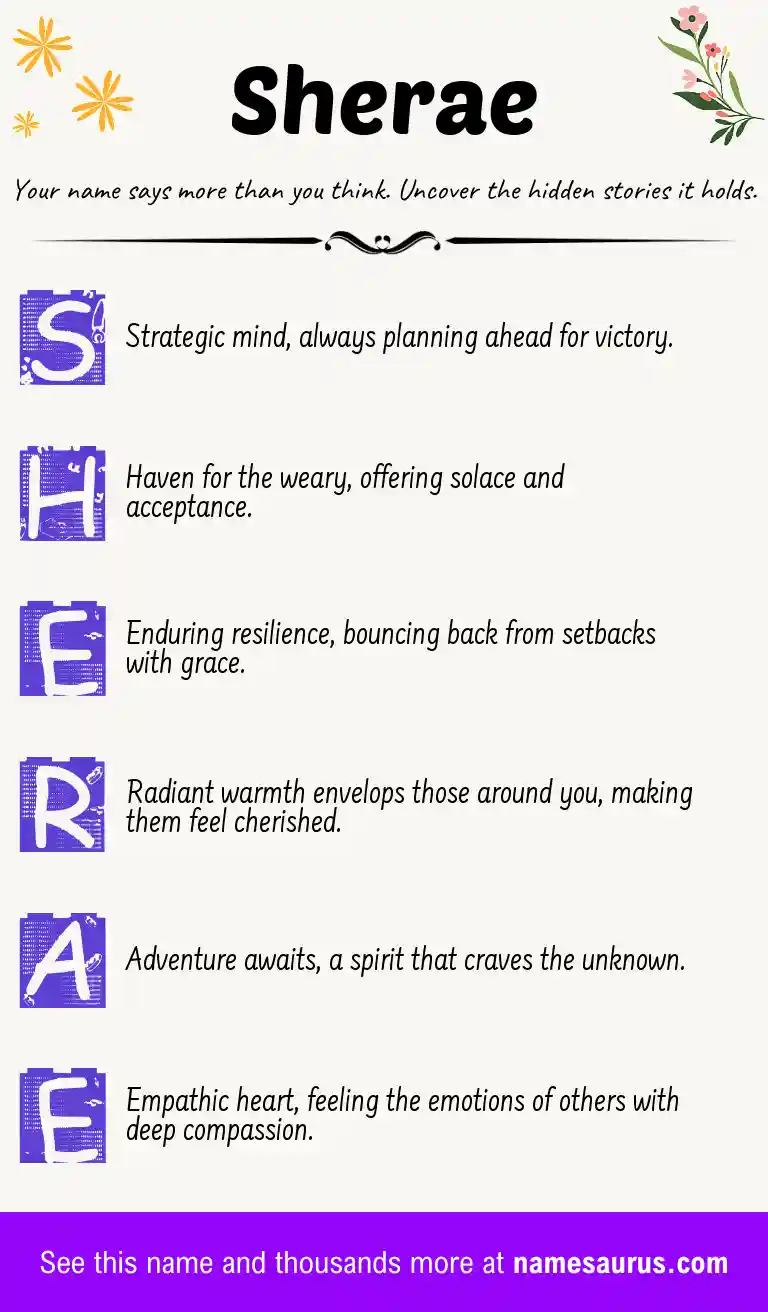 Acrostic poem about Sherae.
