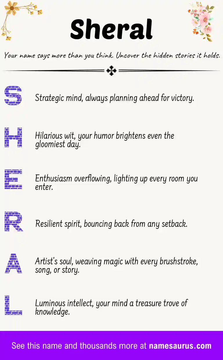 Acrostic poem about Sheral.