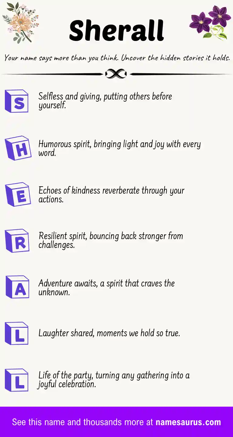 Acrostic poem about Sherall.