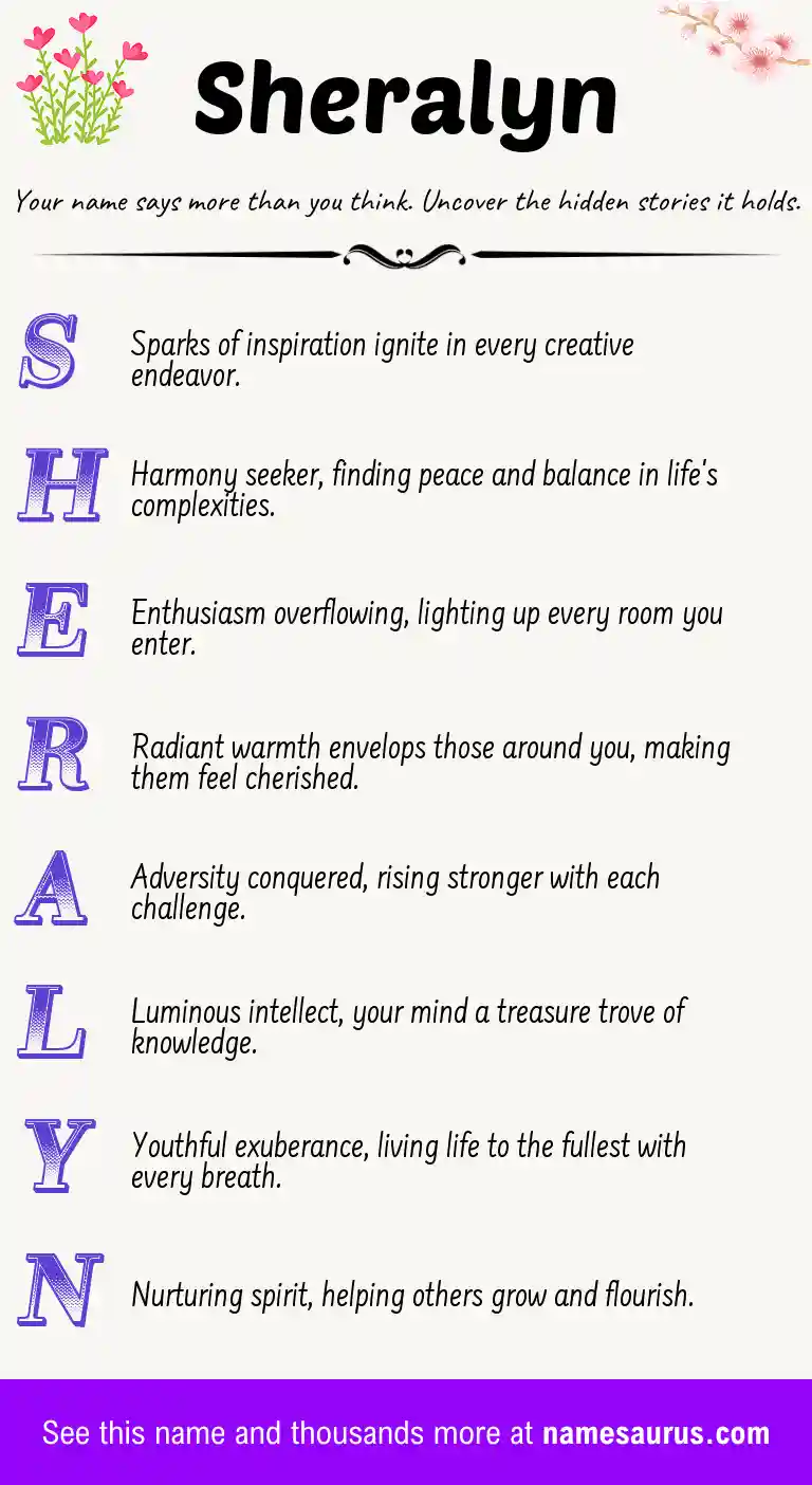 Acrostic poem about Sheralyn.