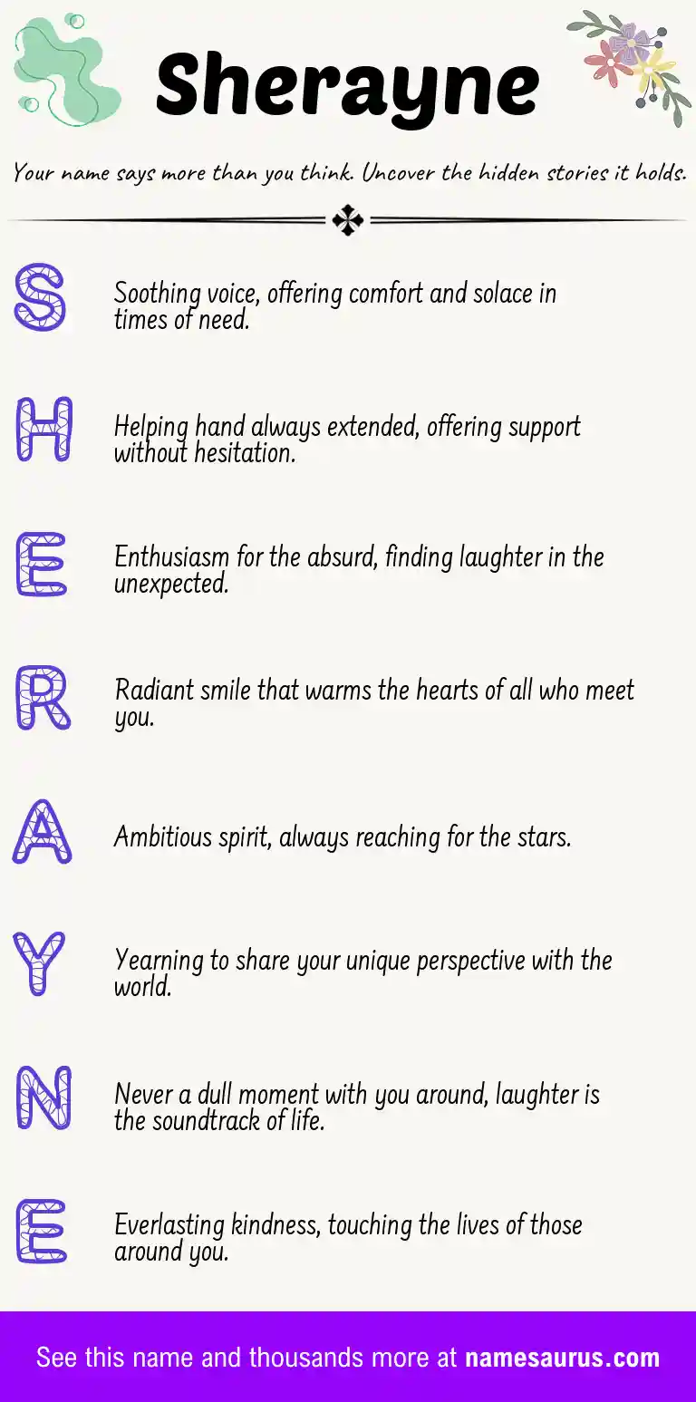 Acrostic poem about Sherayne.