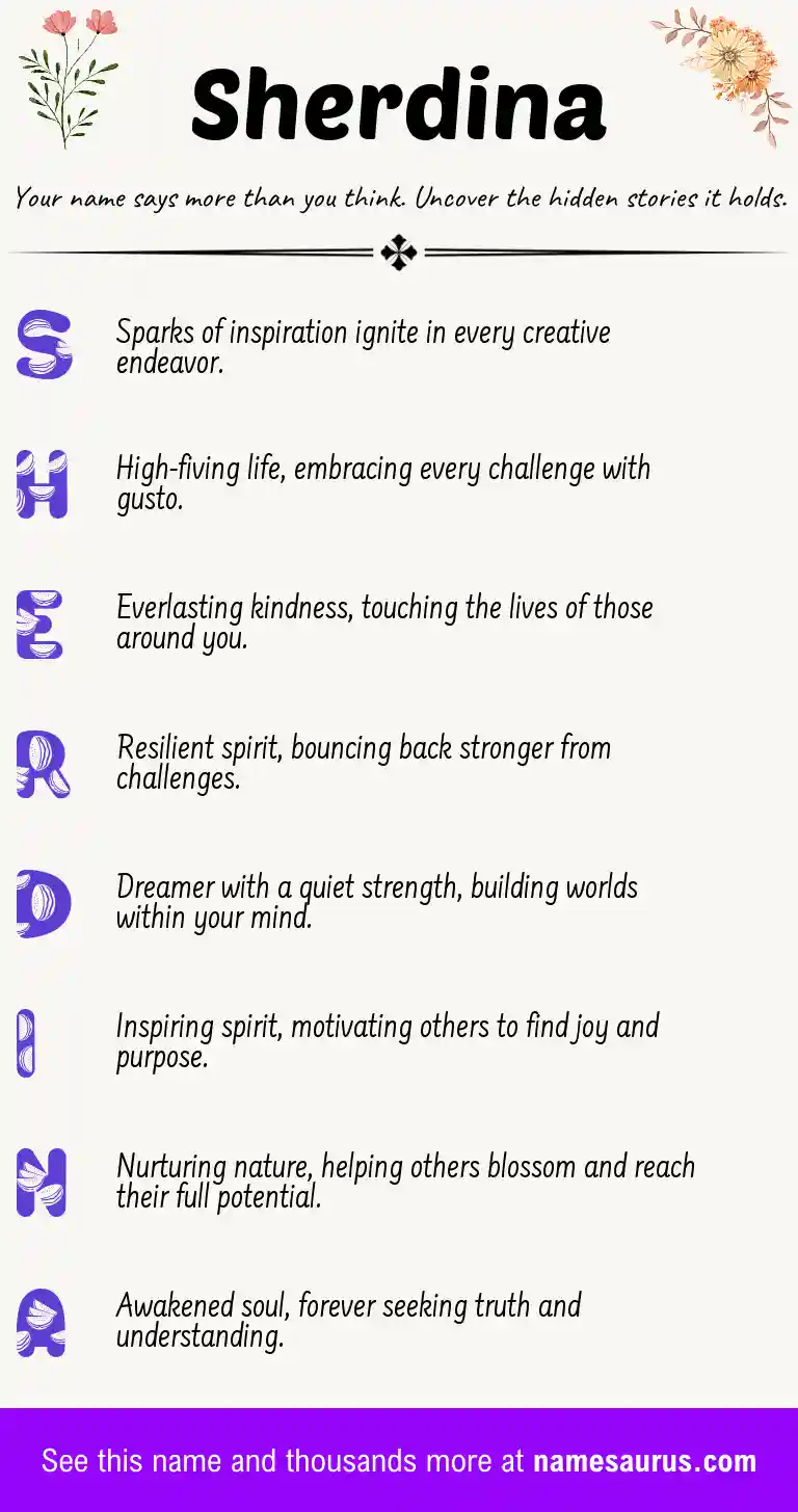 Acrostic poem about Sherdina.