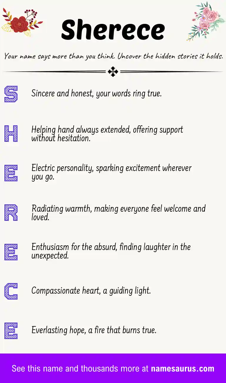 Acrostic poem about Sherece.