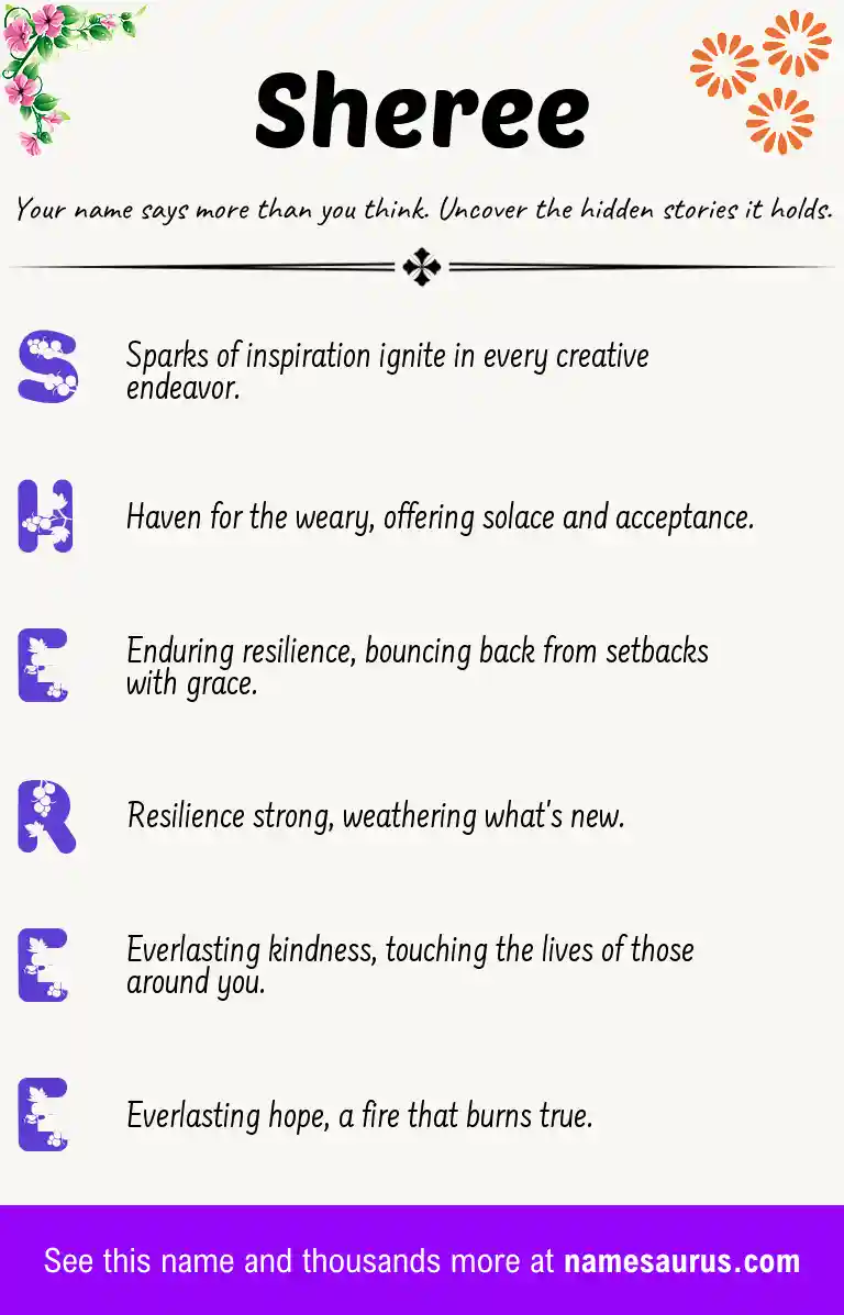 Acrostic poem about Sheree.