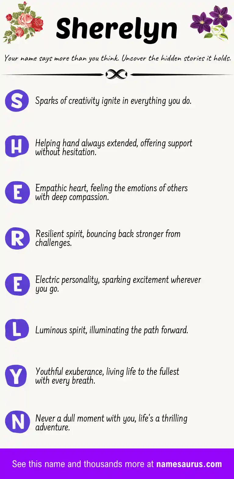 Acrostic poem about Sherelyn.