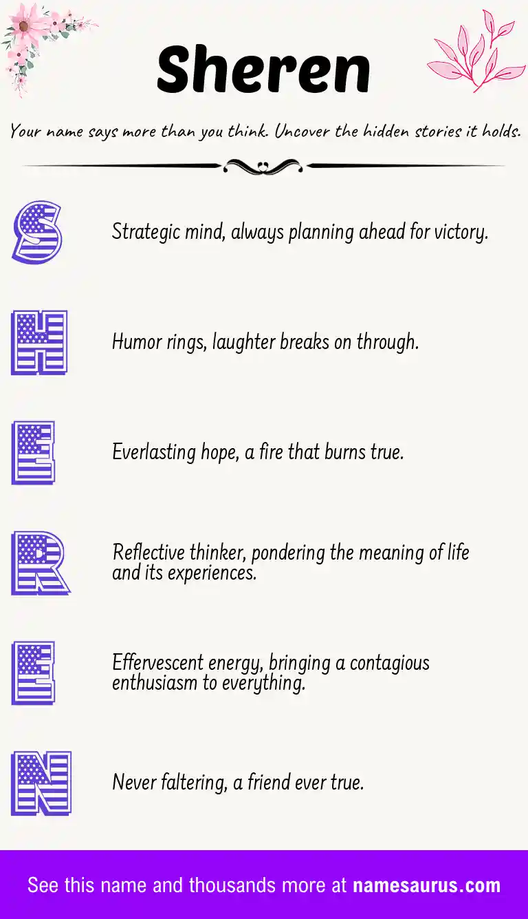Acrostic poem about Sheren.