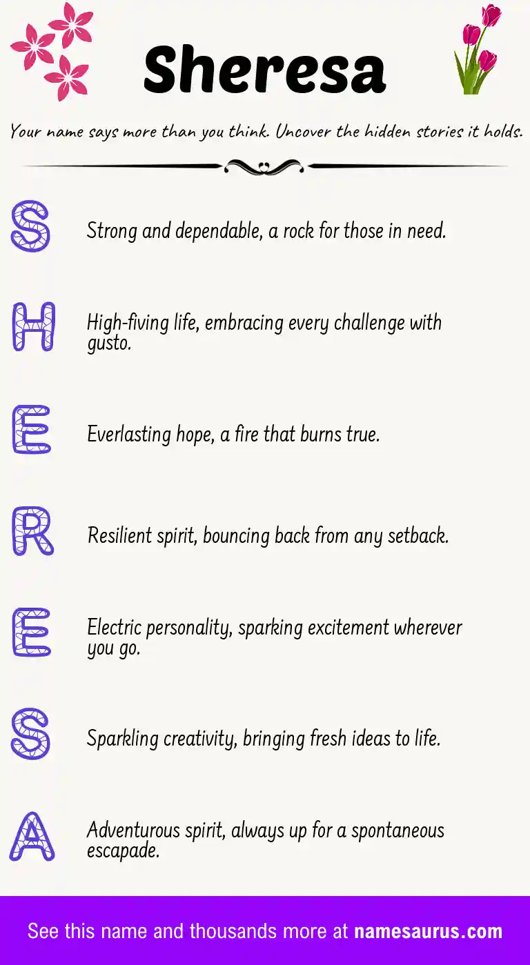 Acrostic poem about Sheresa.