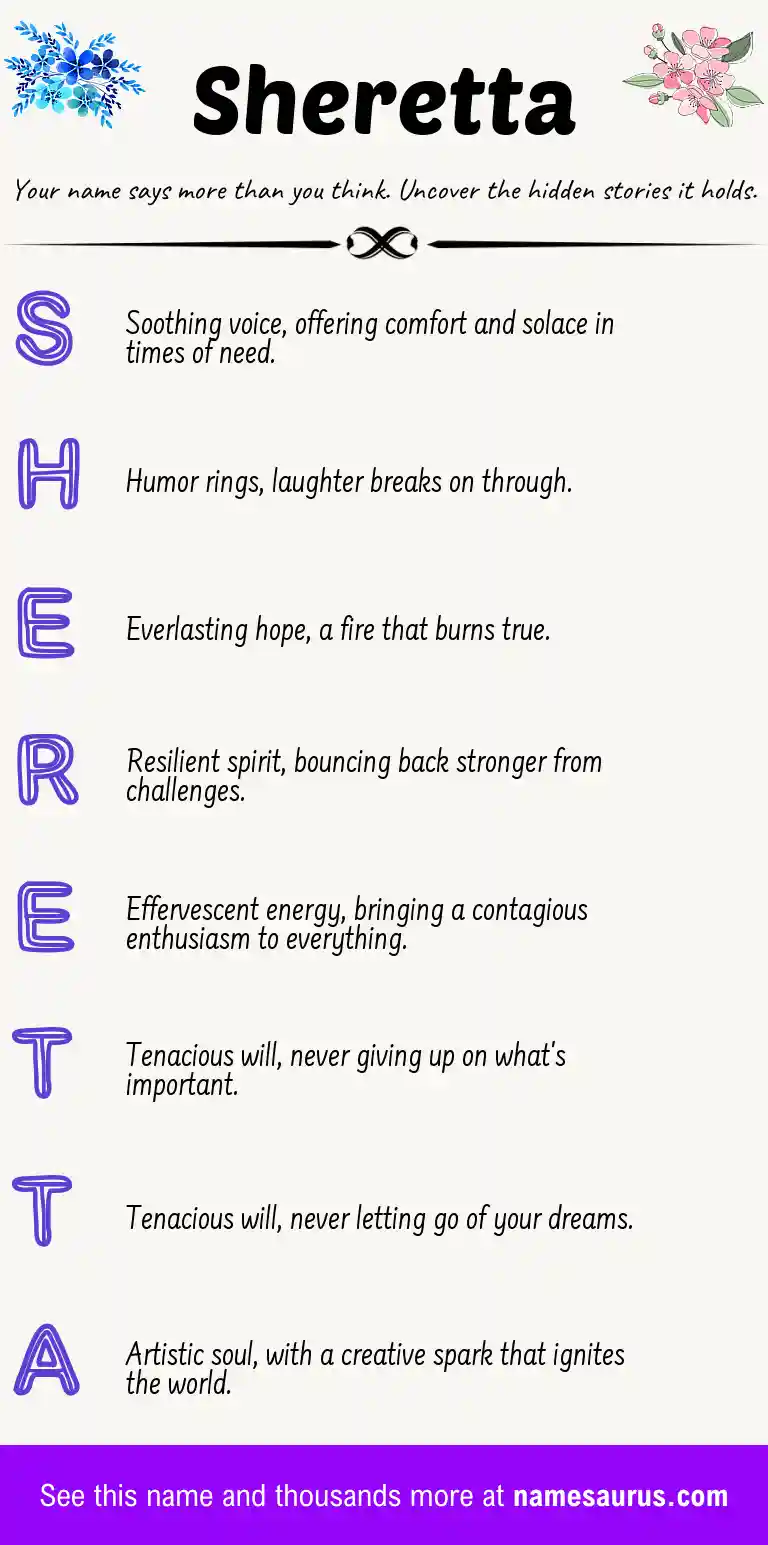 Acrostic poem about Sheretta.