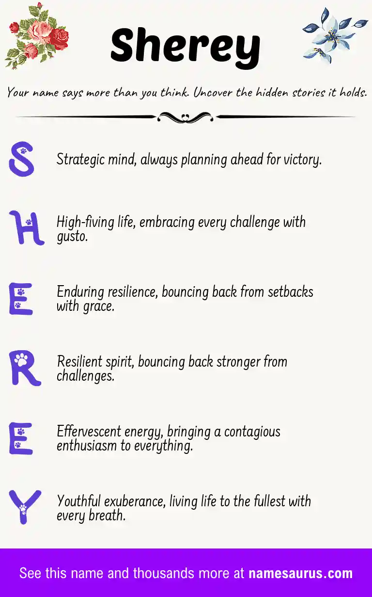 Acrostic poem about Sherey.