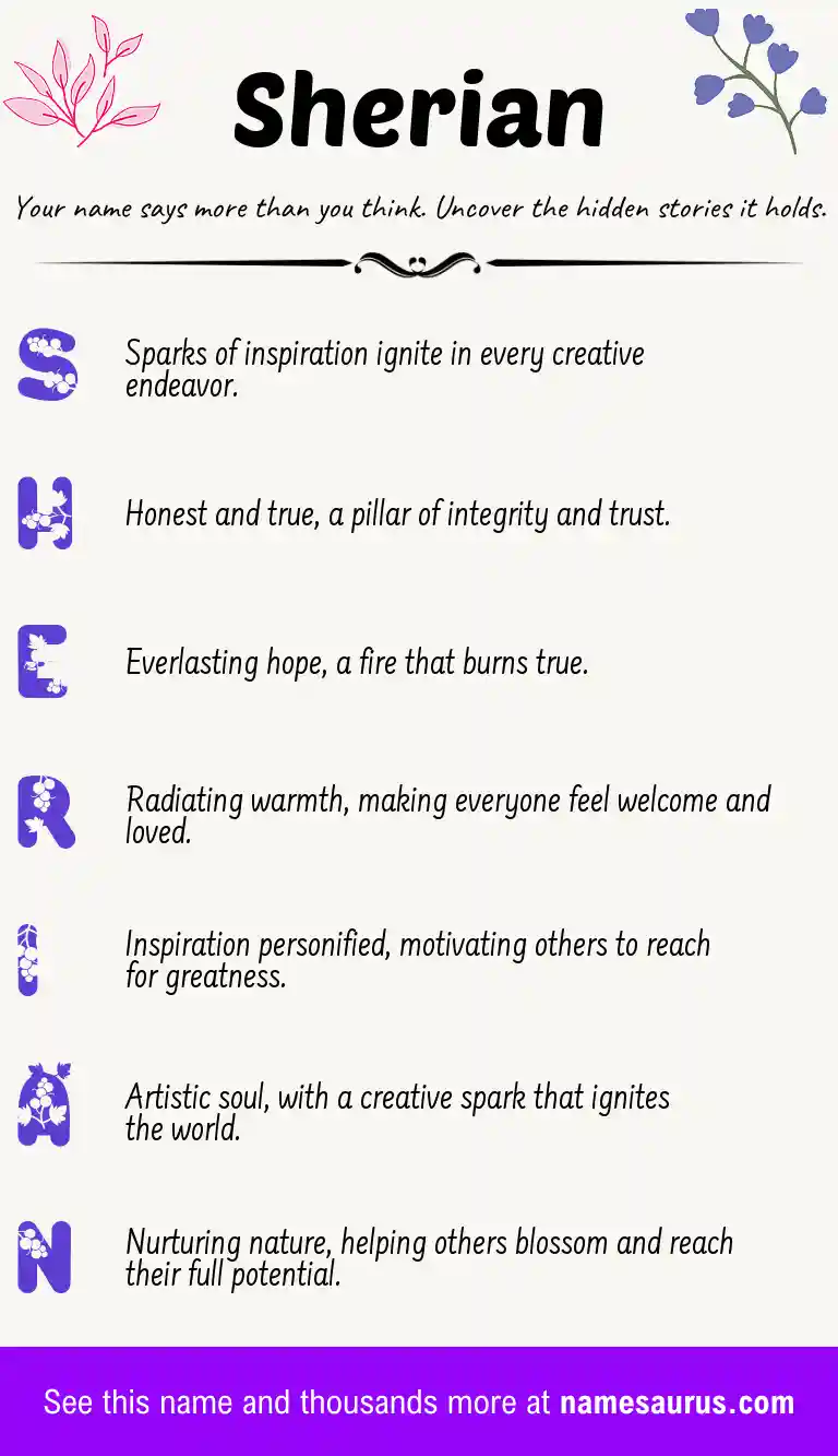 Acrostic poem about Sherian.