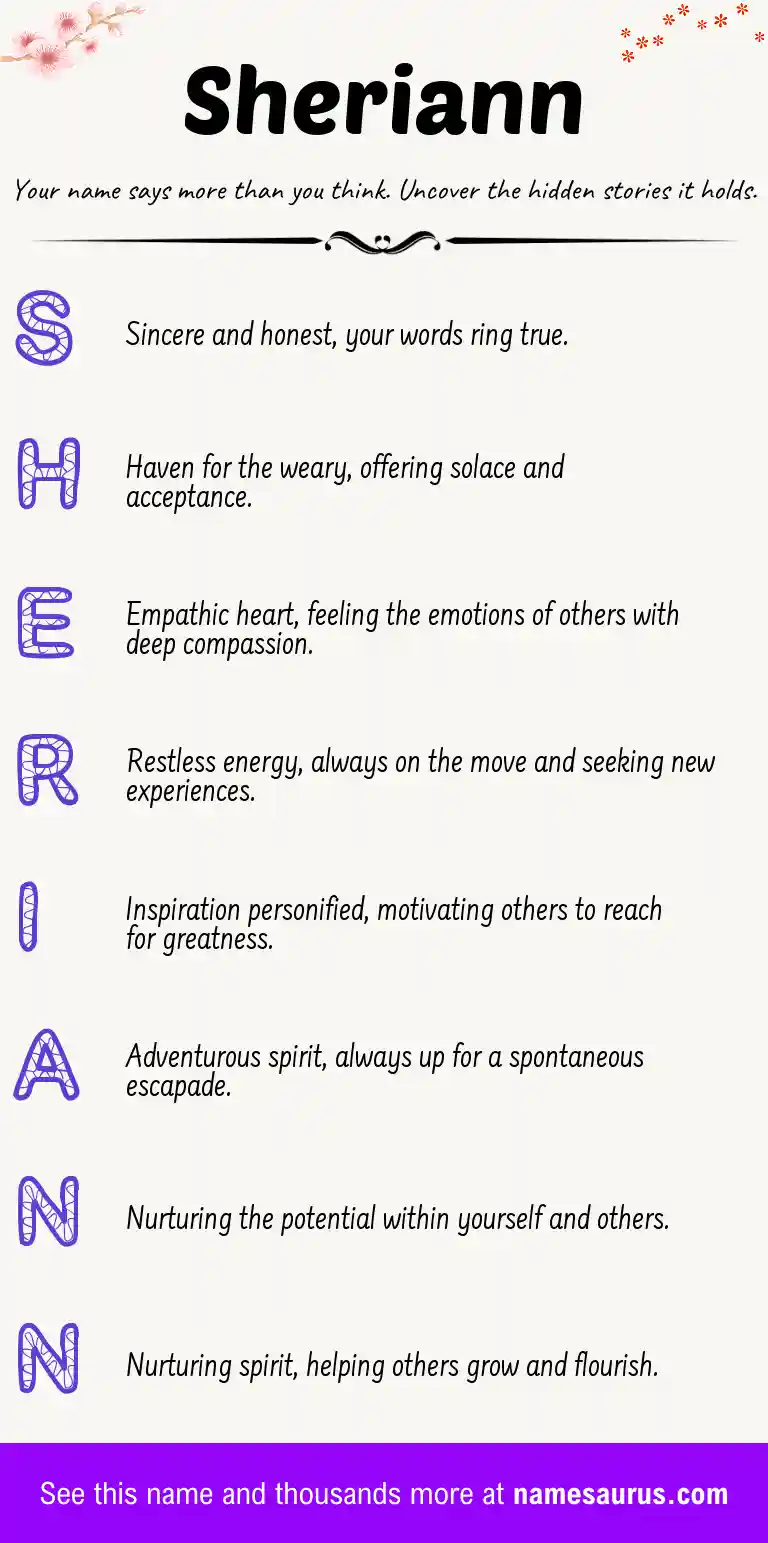 Acrostic poem about Sheriann.