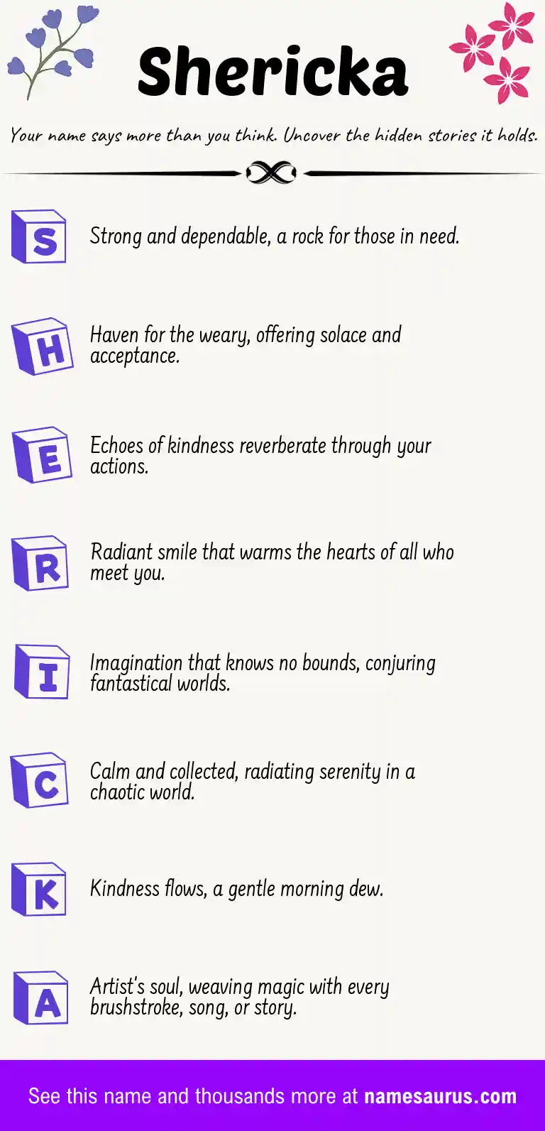 Acrostic poem about Shericka.