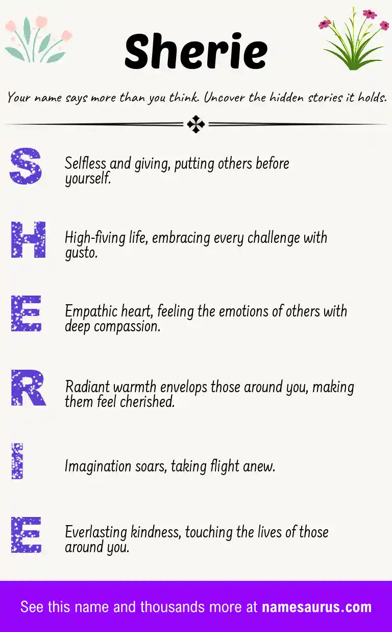 Acrostic poem about Sherie.