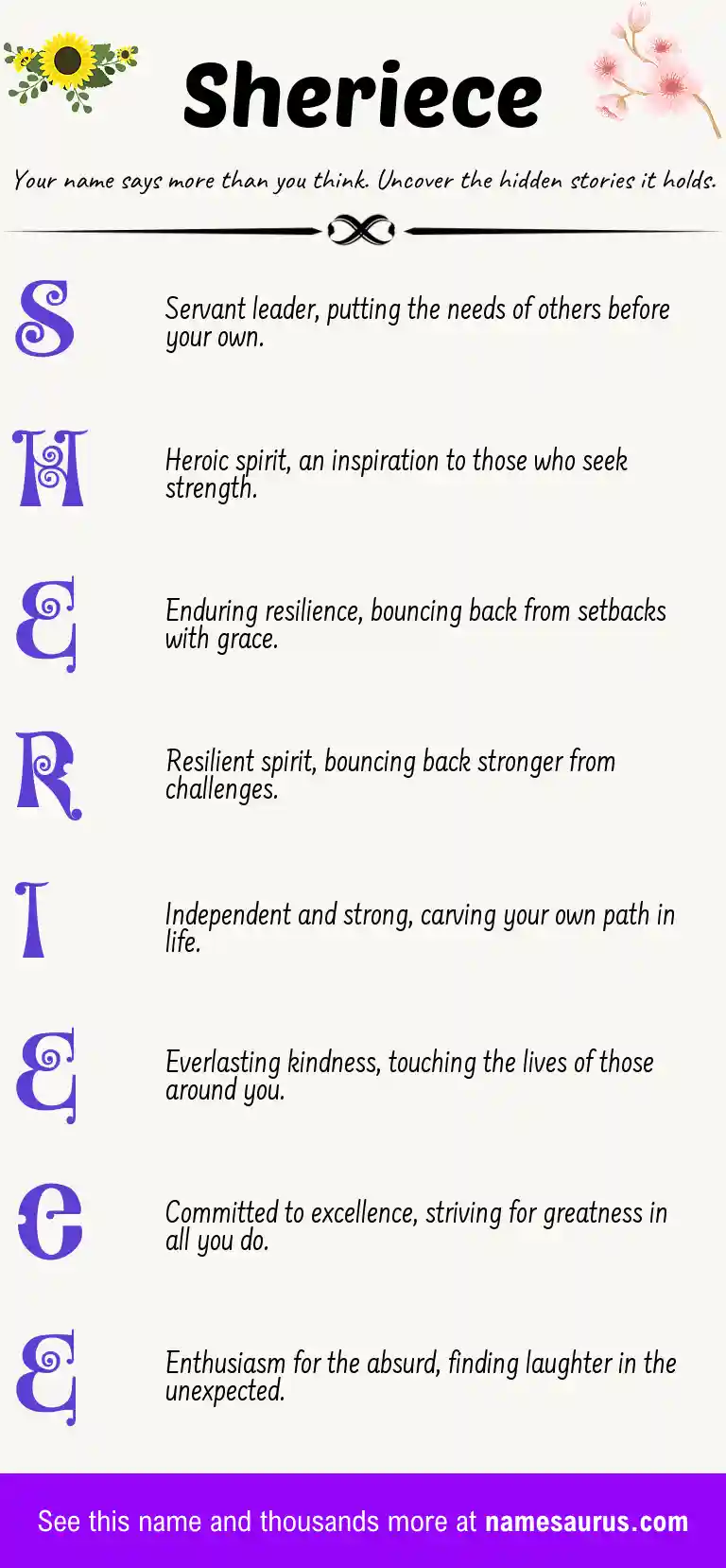 Acrostic poem about Sheriece.