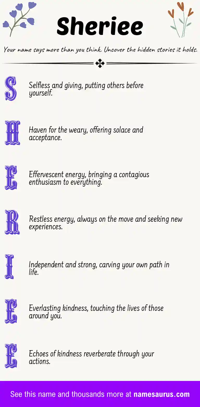 Acrostic poem about Sheriee.