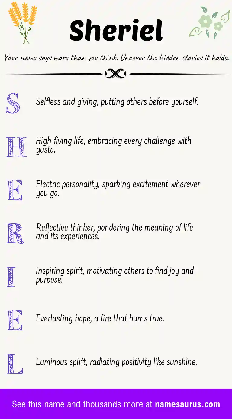 Acrostic poem about Sheriel.