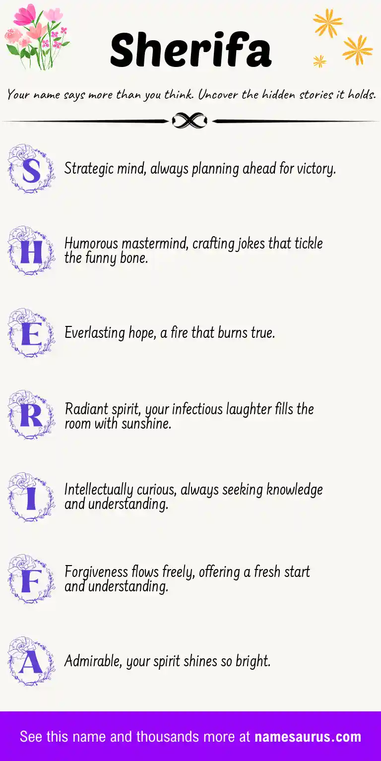 Acrostic poem about Sherifa.