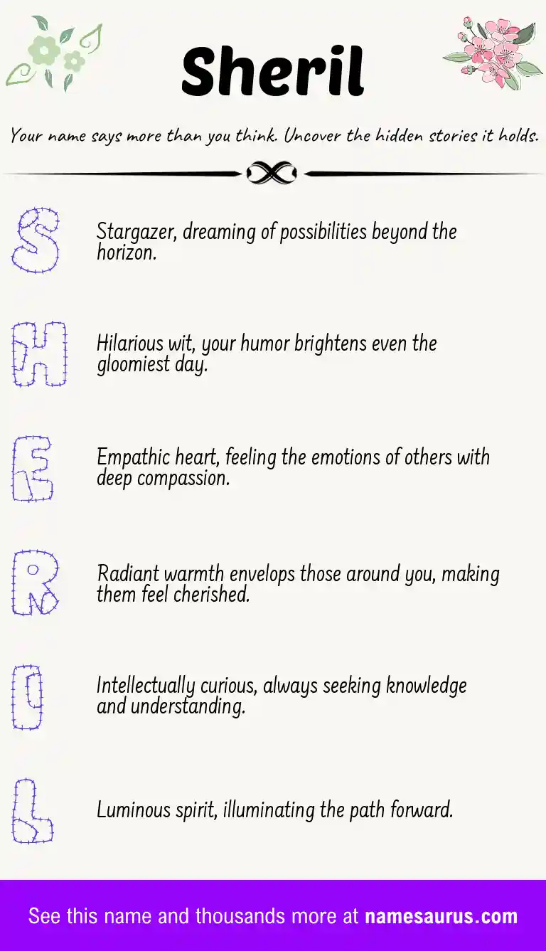 Acrostic poem about Sheril.