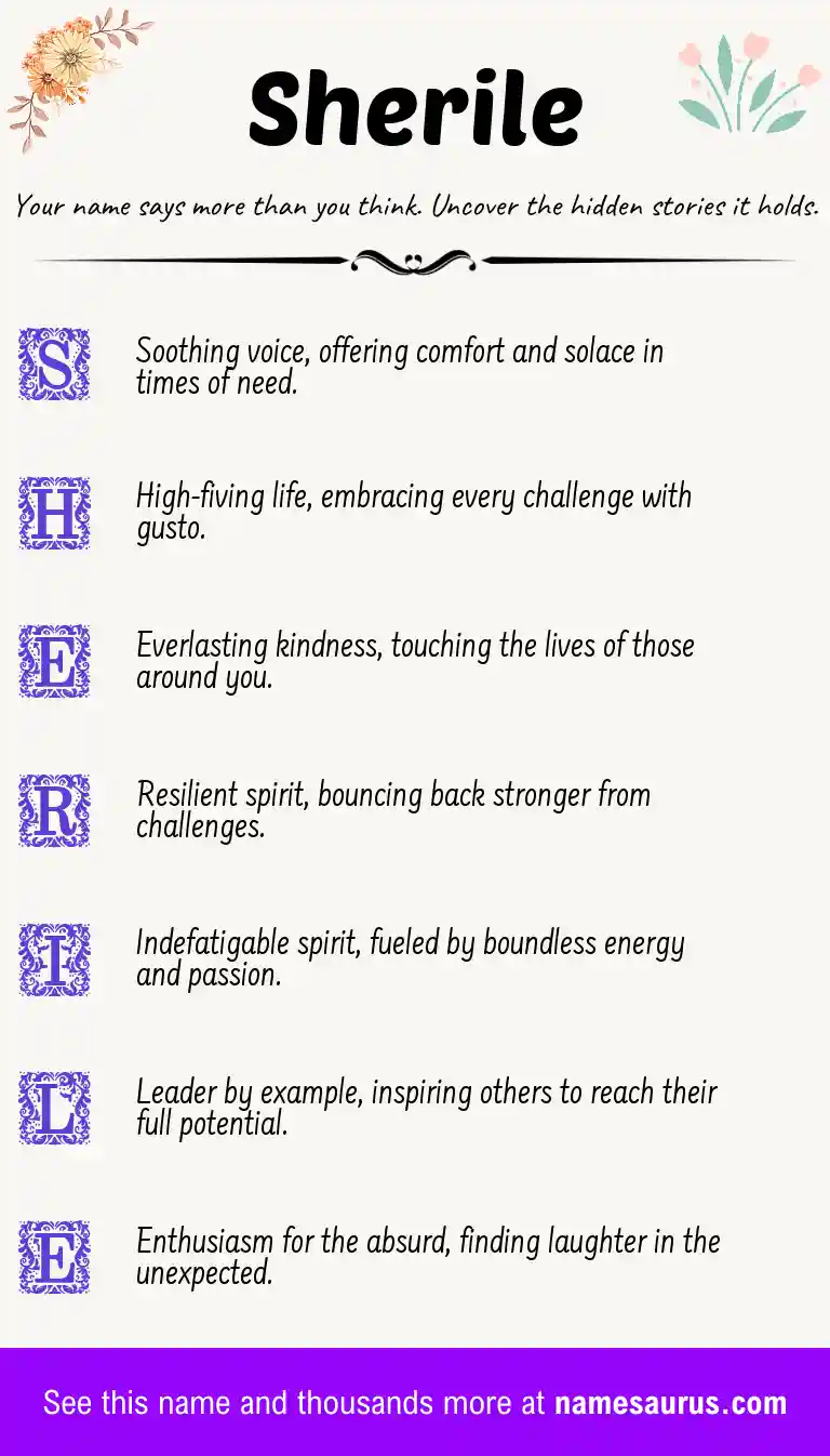Acrostic poem about Sherile.