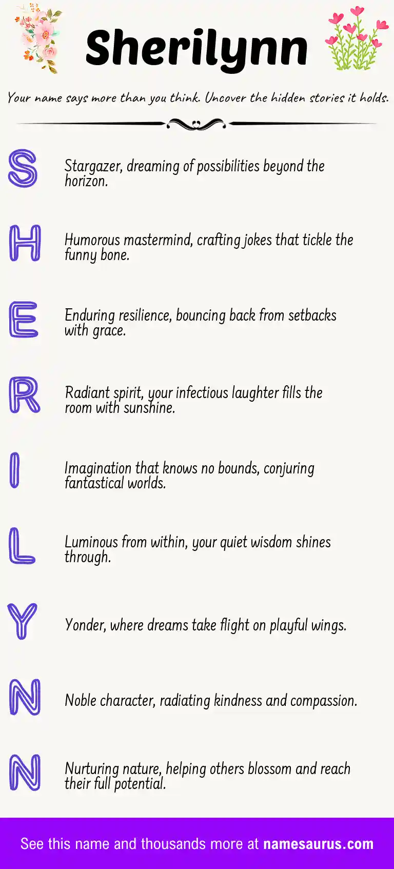 Acrostic poem about Sherilynn.