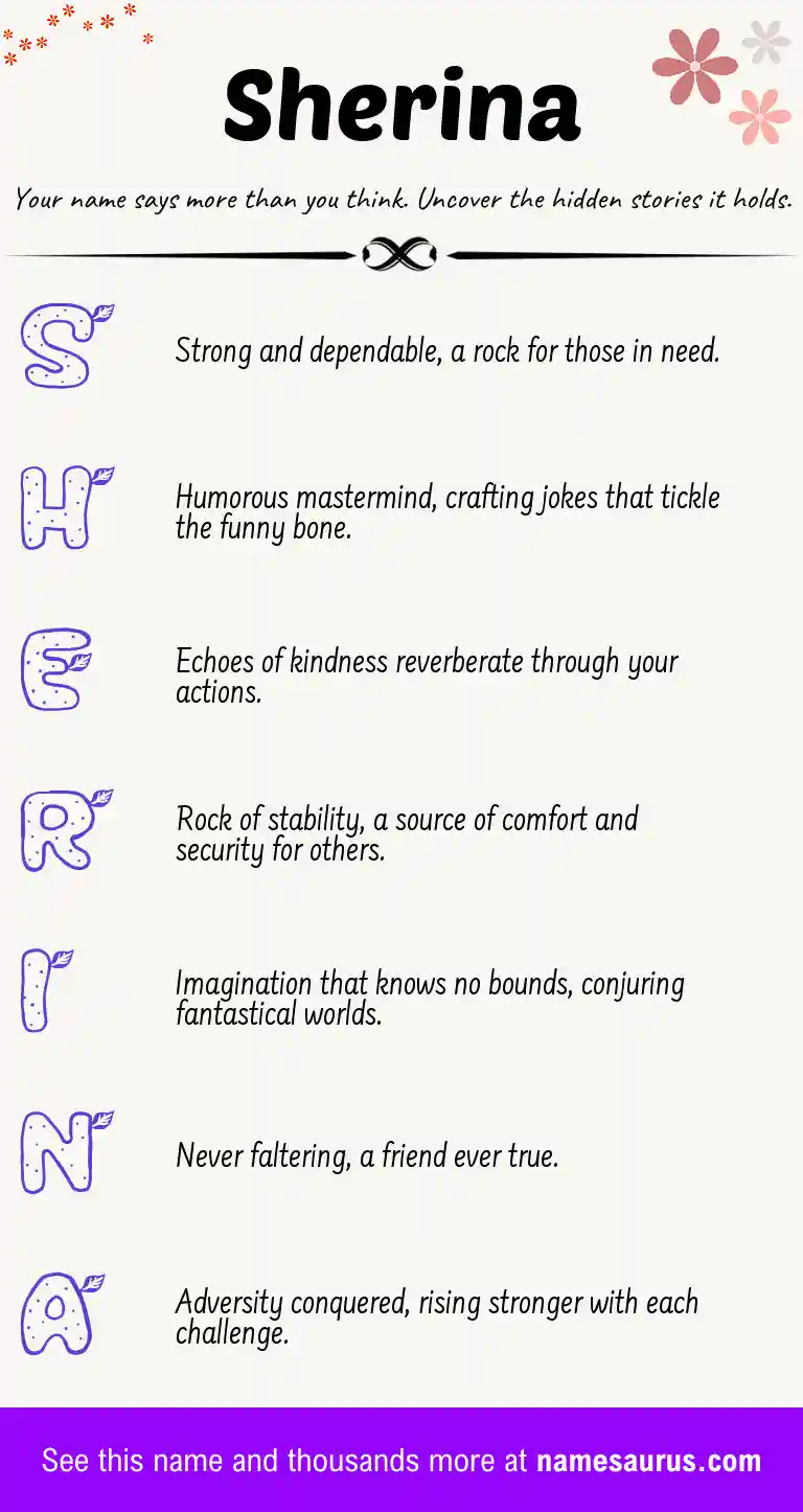 Acrostic poem about Sherina.