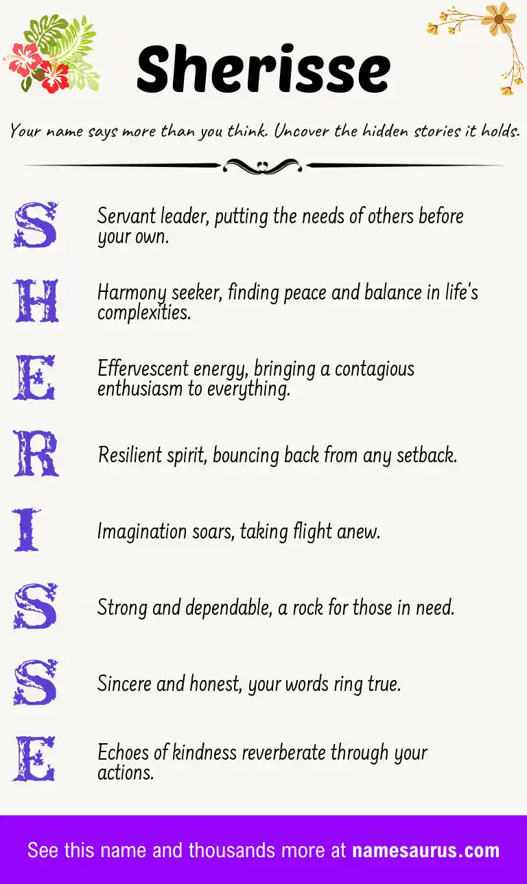 Acrostic poem about Sherisse.