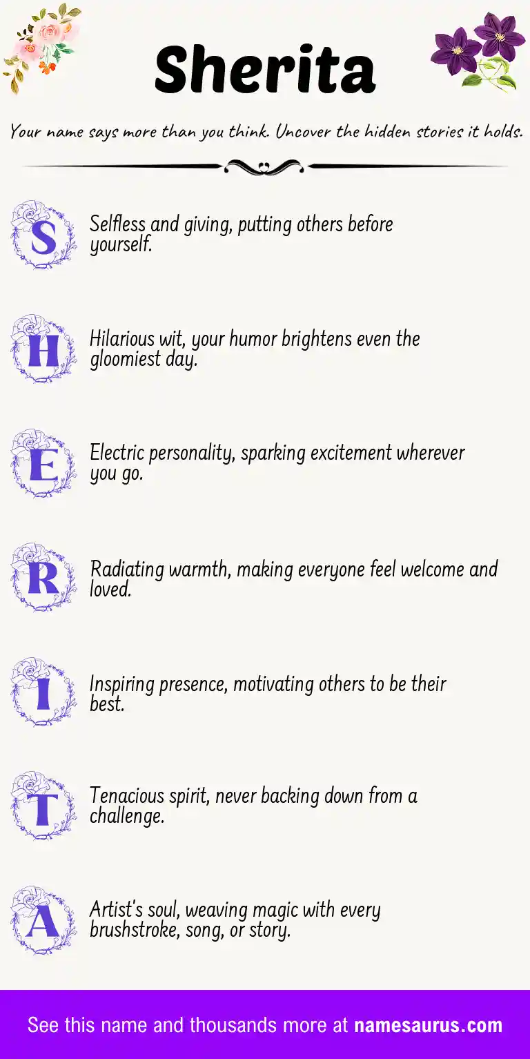Acrostic poem about Sherita.