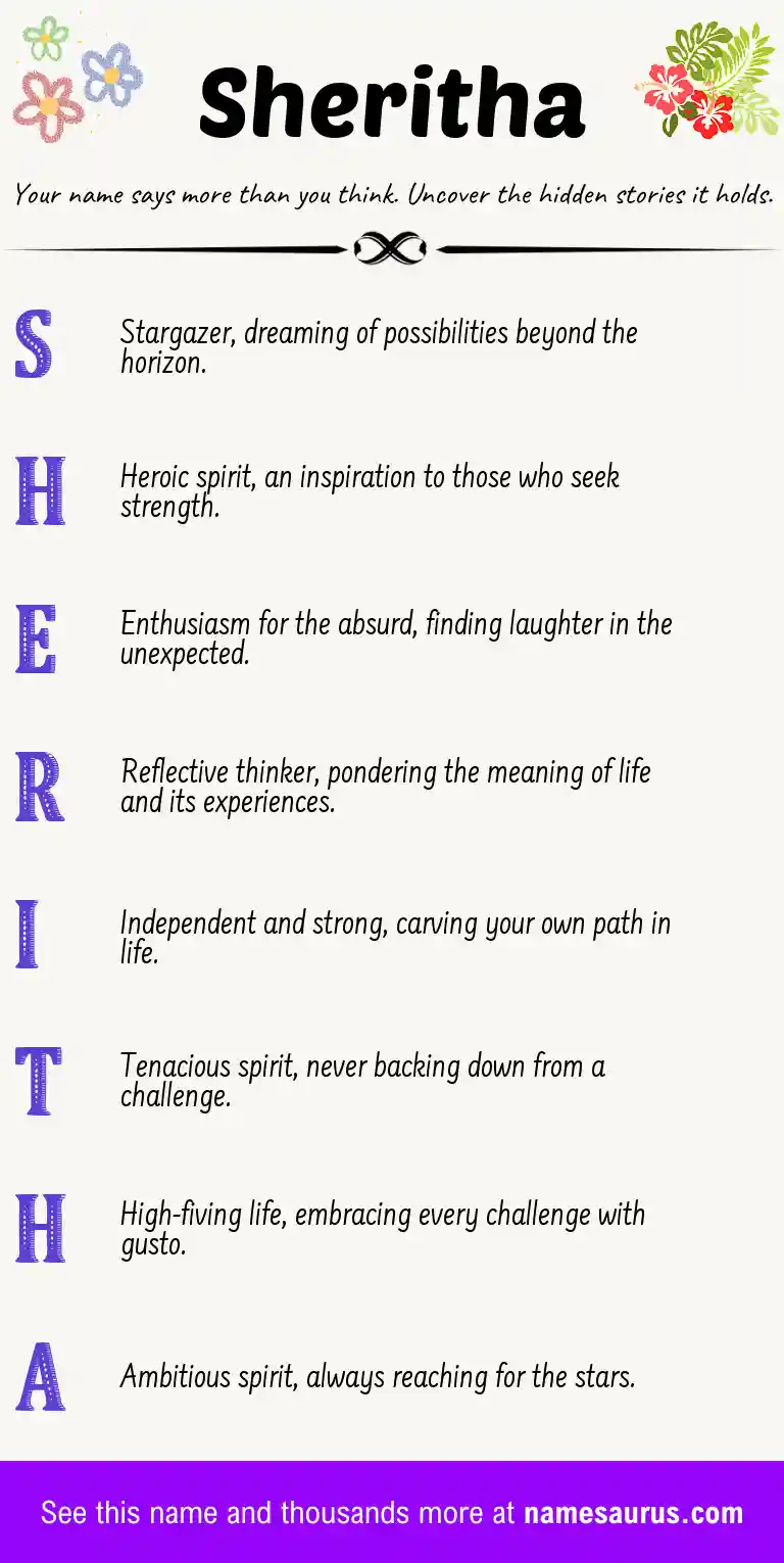 Acrostic poem about Sheritha.