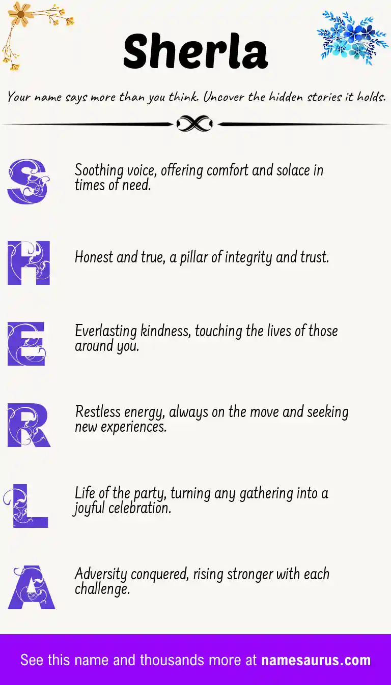 Acrostic poem about Sherla.