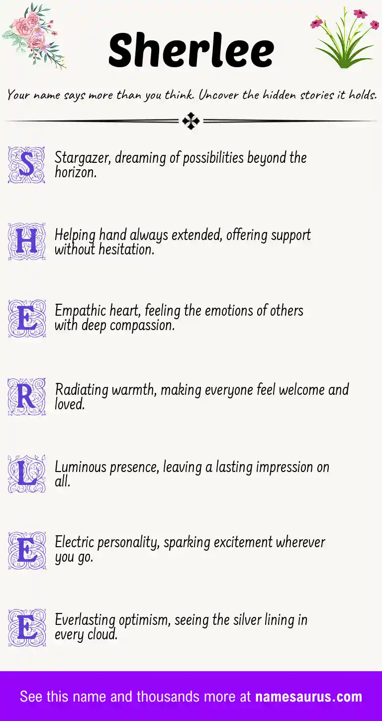 Acrostic poem about Sherlee.