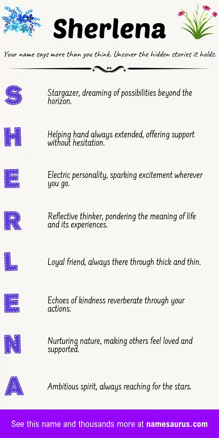 Acrostic poem about Sherlena.