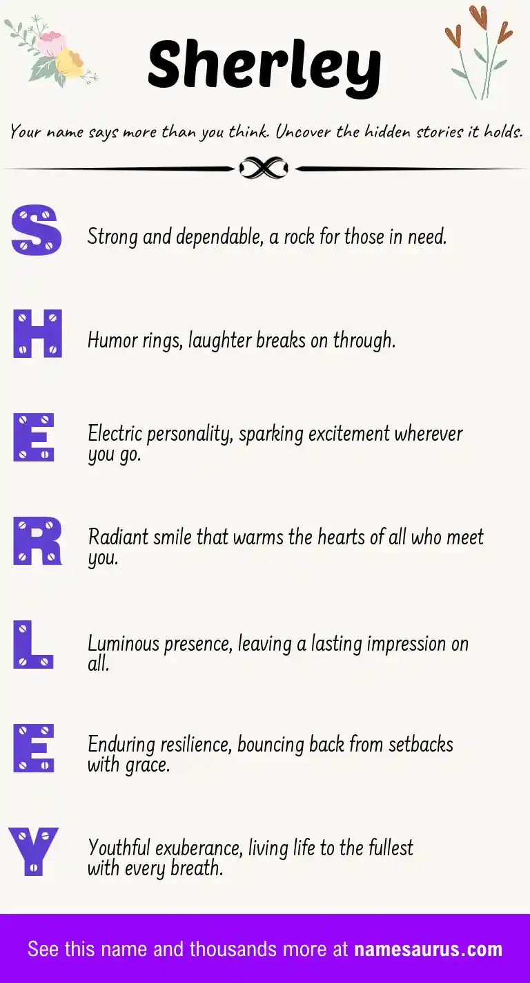 Acrostic poem about Sherley.