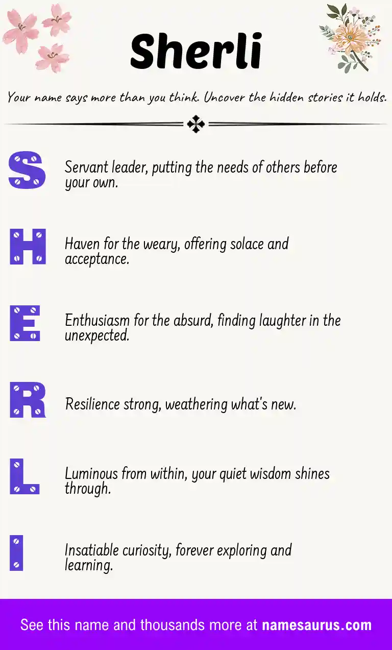 Acrostic poem about Sherli.