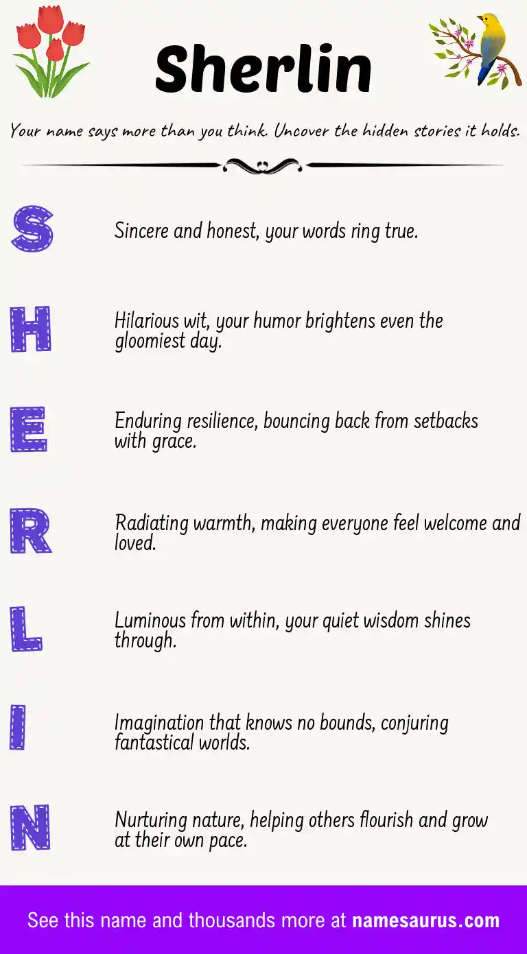 Acrostic poem about Sherlin.