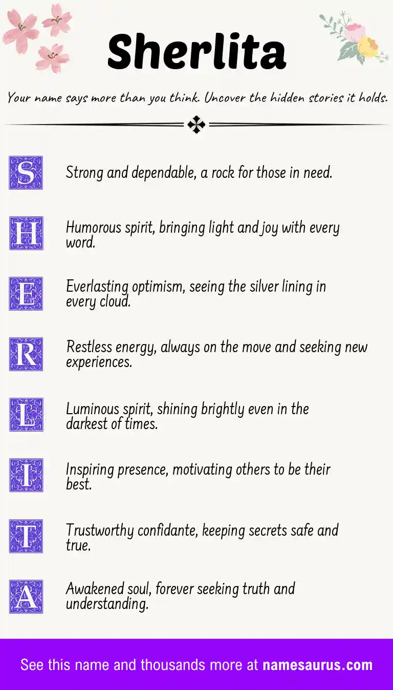 Acrostic poem about Sherlita.
