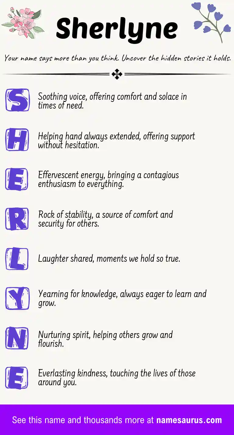 Acrostic poem about Sherlyne.