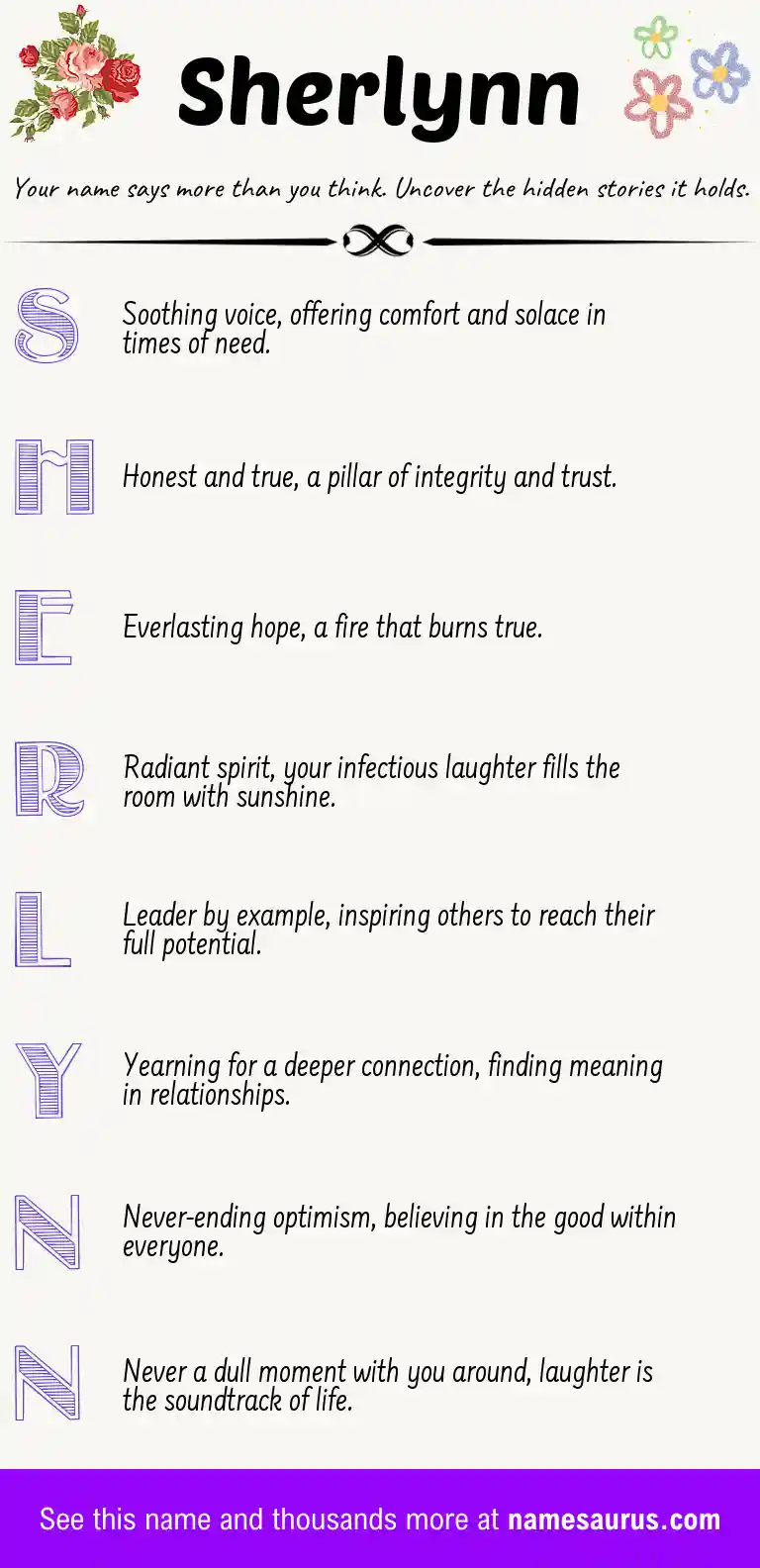 Acrostic poem about Sherlynn.