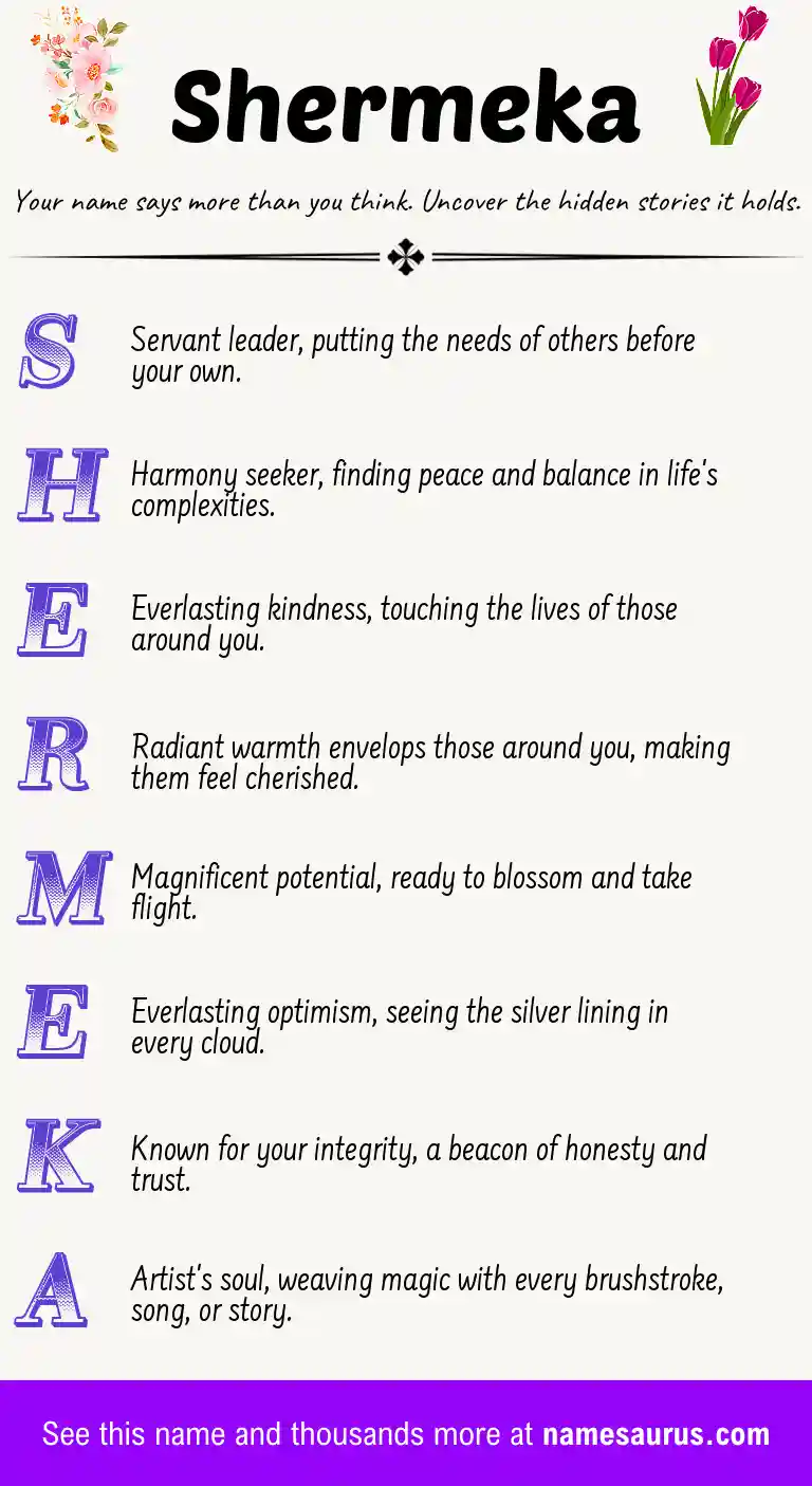 Acrostic poem about Shermeka.