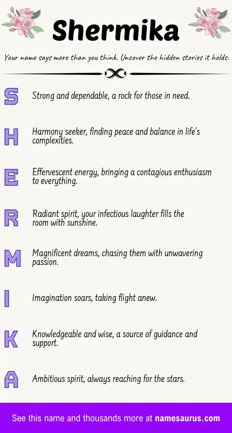 Acrostic poem about Shermika.