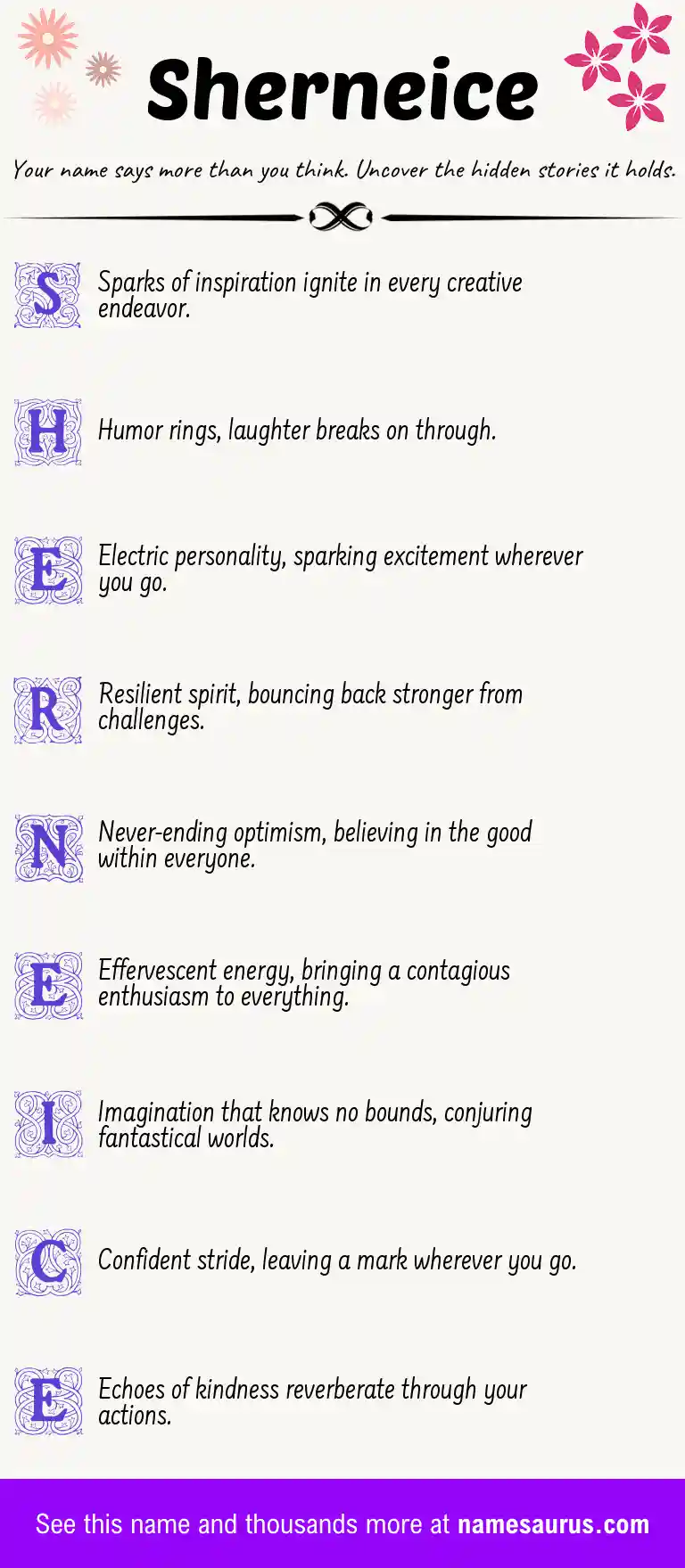 Acrostic poem about Sherneice.