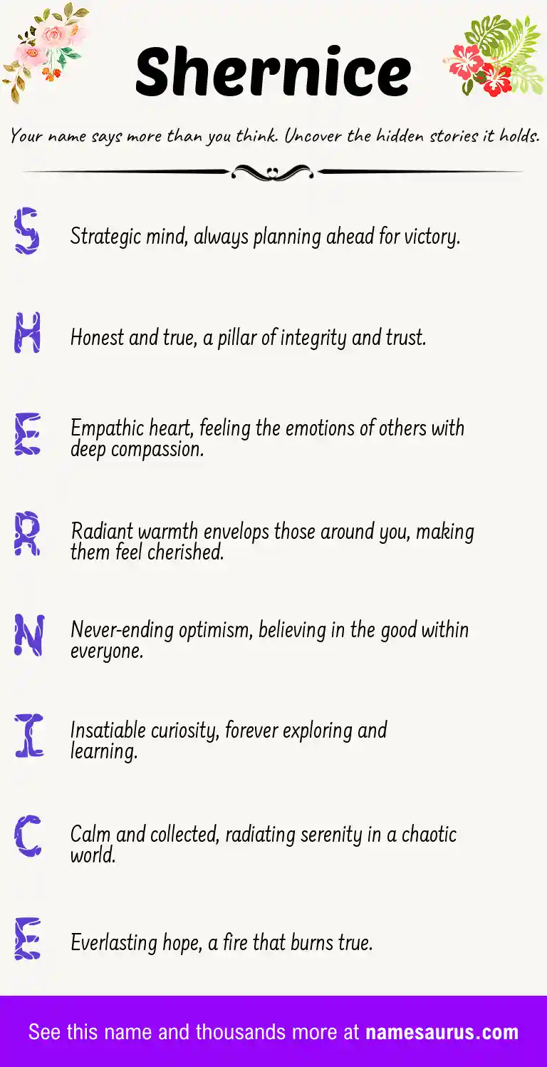 Acrostic poem about Shernice.