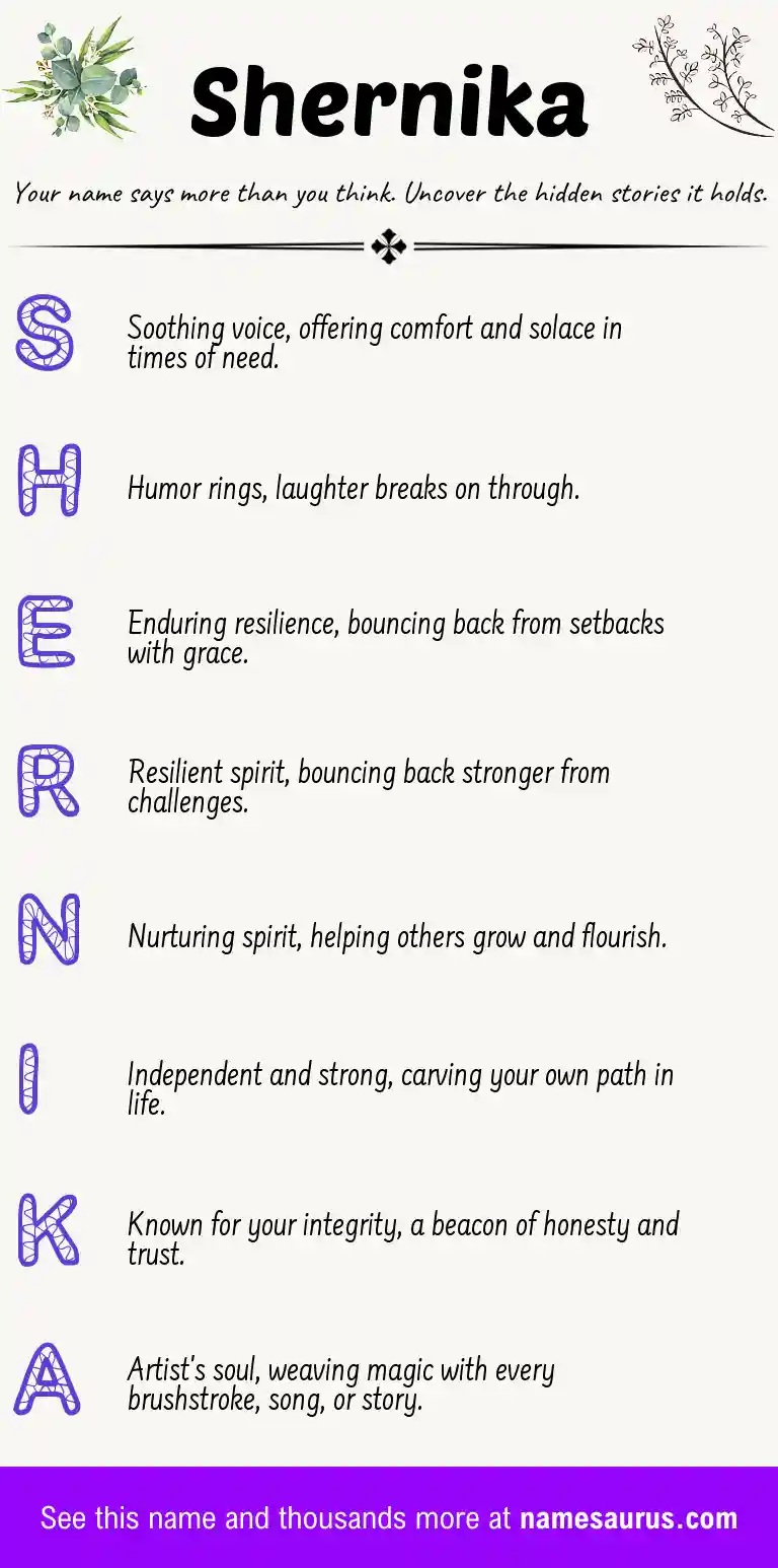 Acrostic poem about Shernika.
